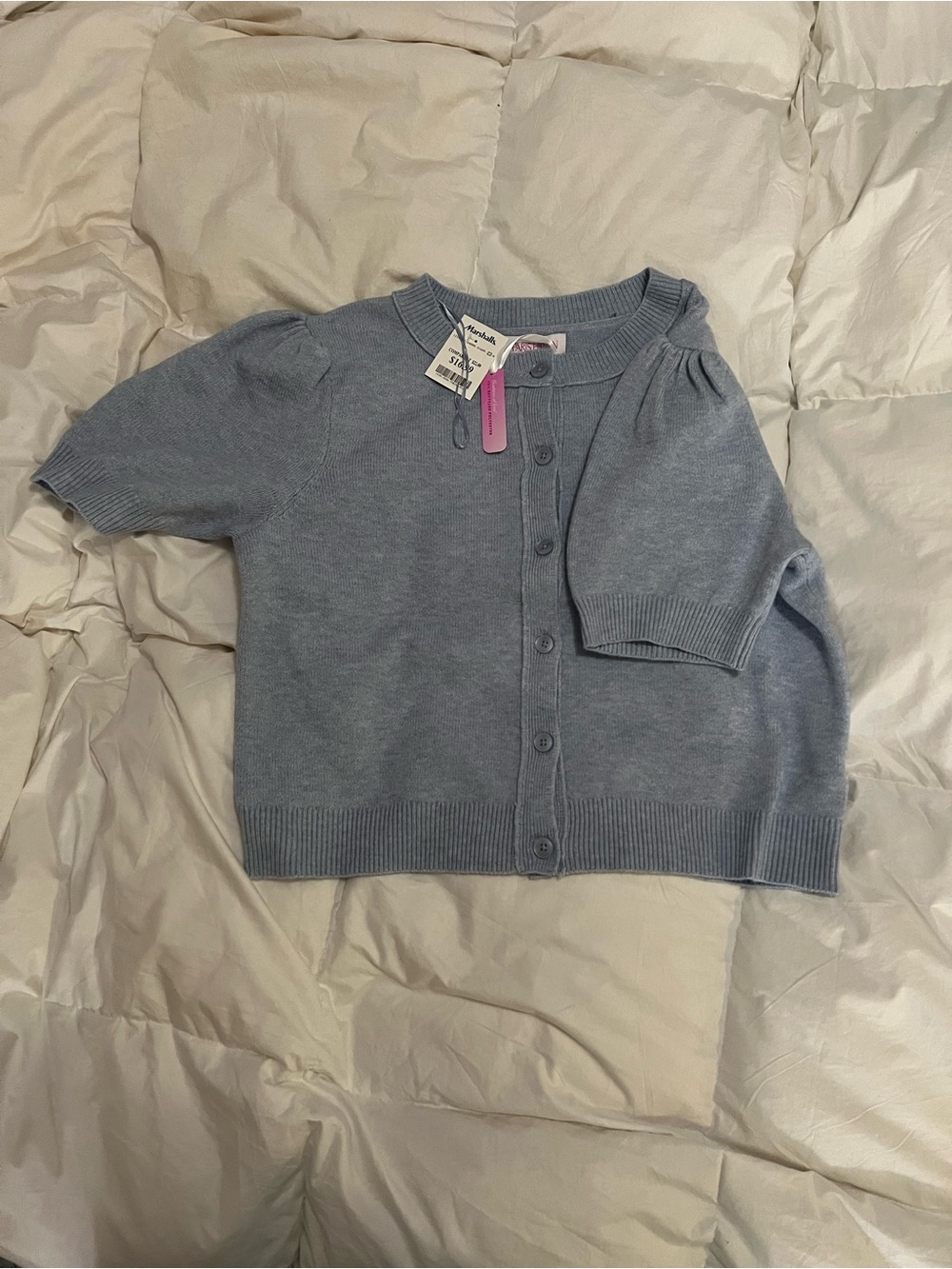 Marshalls Pastel Blue Button-Up Knit Cardigan
